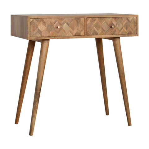 Mango Wood Geo Console Table