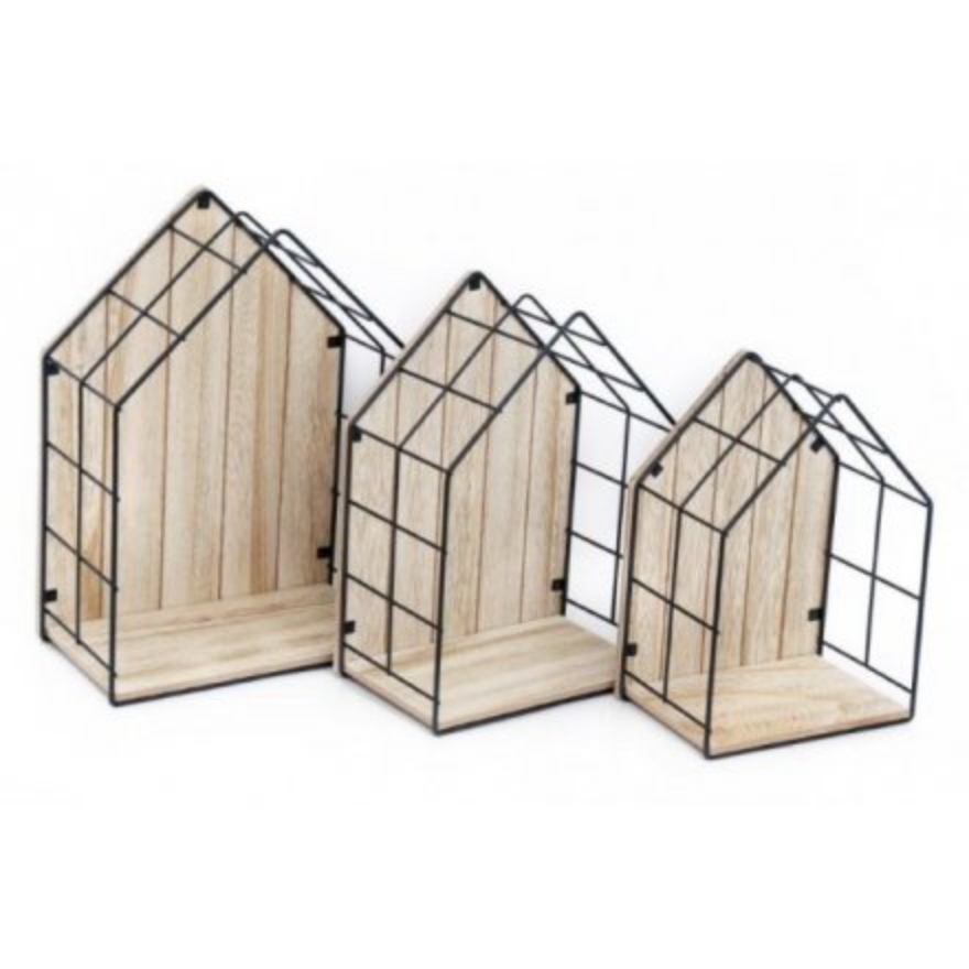 House-Shaped Display Units, Set of 3