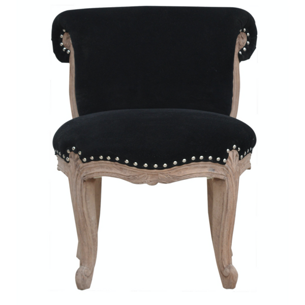 Black Velvet Studded Chair