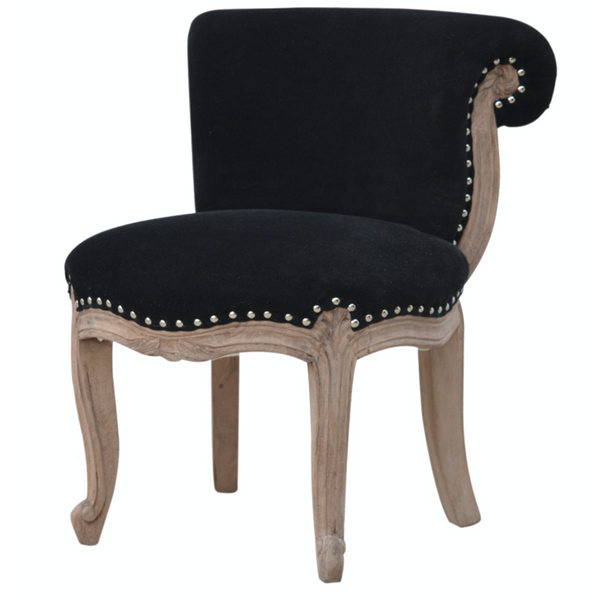 Black Velvet Studded Chair