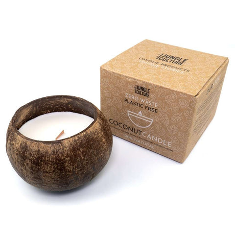 Coconut Scented Handmade Candle in Reclaimed Coconut Shell